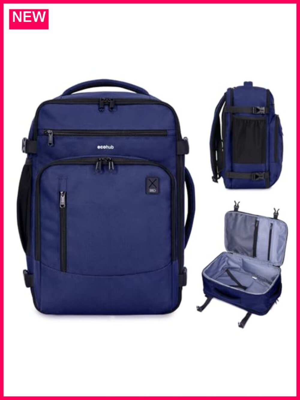 ECOHUB Travel Backpack Airline Approved Under Seat Personal Item Bag